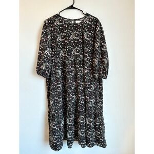 Eve & Abe Floral Midi Dress Cottagecore Garden Prairie Modest Boho Summer Easter